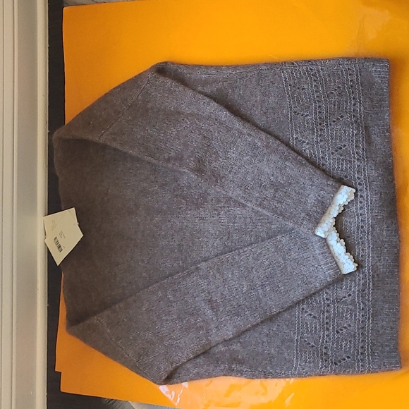 Sezane charles jumper cardigan taupe - Picture 8 of 9